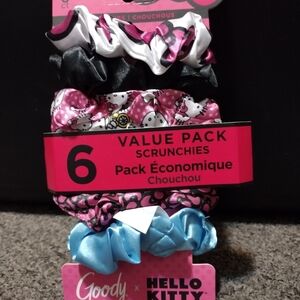 Hello Kitty Goodie Silk Hair Scrunchies 6 CT